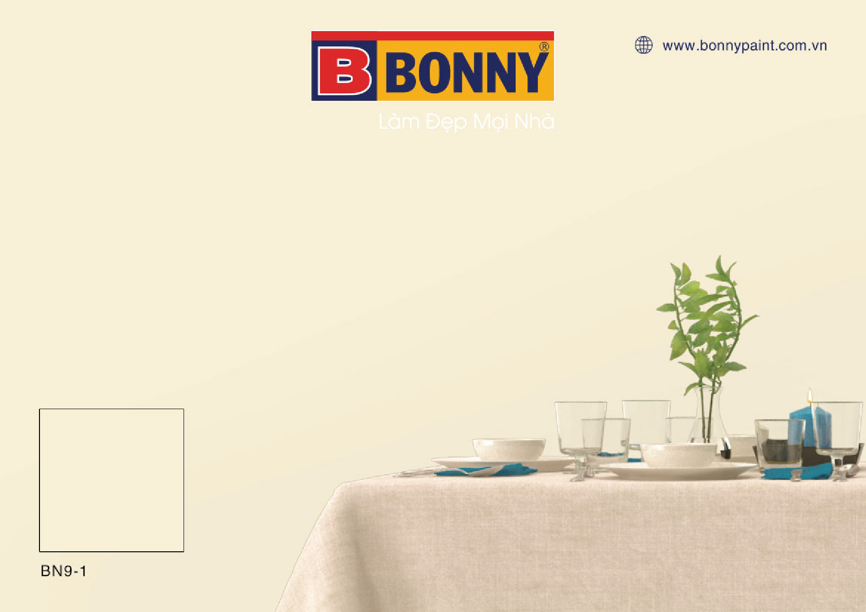 Làm mới không gian sống với màu sắc BONNY BN 9-1 - Một màu trắng ngọc trai đẹp mắt