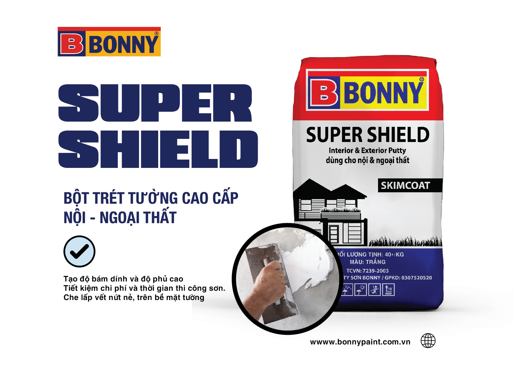 Bột trét tường ngoại thất cao cấp